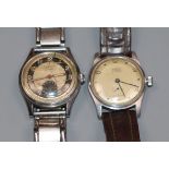 A gentleman's 1950's? steel Dixton manual wind wrist watch and a Rodana manual wind wrist watch.