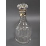 An Asprey's silver mounted decanter height 25cm