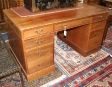 A mahogany pedestal desk W.150cm