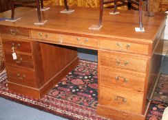 A mahogany pedestal desk W.150cm