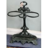 A coalbrookdale style cast iron stick stand H.71cm