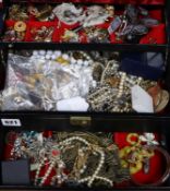 A box of assorted costume jewellery