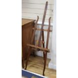 An Arts & Crafts beech easel H.140cm