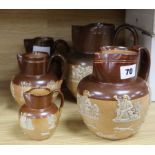 A set of five Royal Doulton graduated stoneware jugs tallest 19cm