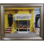A. Raujo Silva, oil on canvas, 'Sylvia's', signed 36 x 44cm.