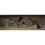 A group of nine Australian Co. FM wild cats on cut glass stands