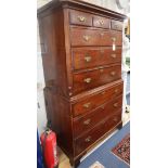 A George III mahogany chest on chest W.106cm