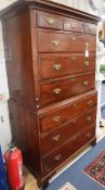 A George III mahogany chest on chest W.106cm