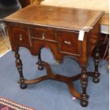 A Queen Anne style walnut lowboy W.78cm