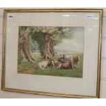 William Sidney Cooper (1854-1927), watercolour, cattle and trees in a landscape, signed and dated