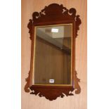 A George III style fretwork mirror H.73cm