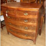 A Regency mahogany bow front chest W.102cm