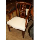 A set of ten Chippendale style mahogany dining chairs (two with arms)