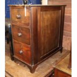 A 19th century rosewood pedestal chest of drawers W.32cm
