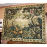 A large Aubusson style polychrome tapestry panel 158 x 130cm