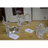 Three Swarovski Crystal Annual Edition 'Inspiration Africa' models, Elephant, Kudu and Lion, 1993-