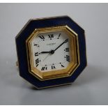 A Cartier lapis clock, with certificates