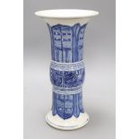 A Chinese blue and white beaker vase, Gu Kangxi mark but later H.34cm