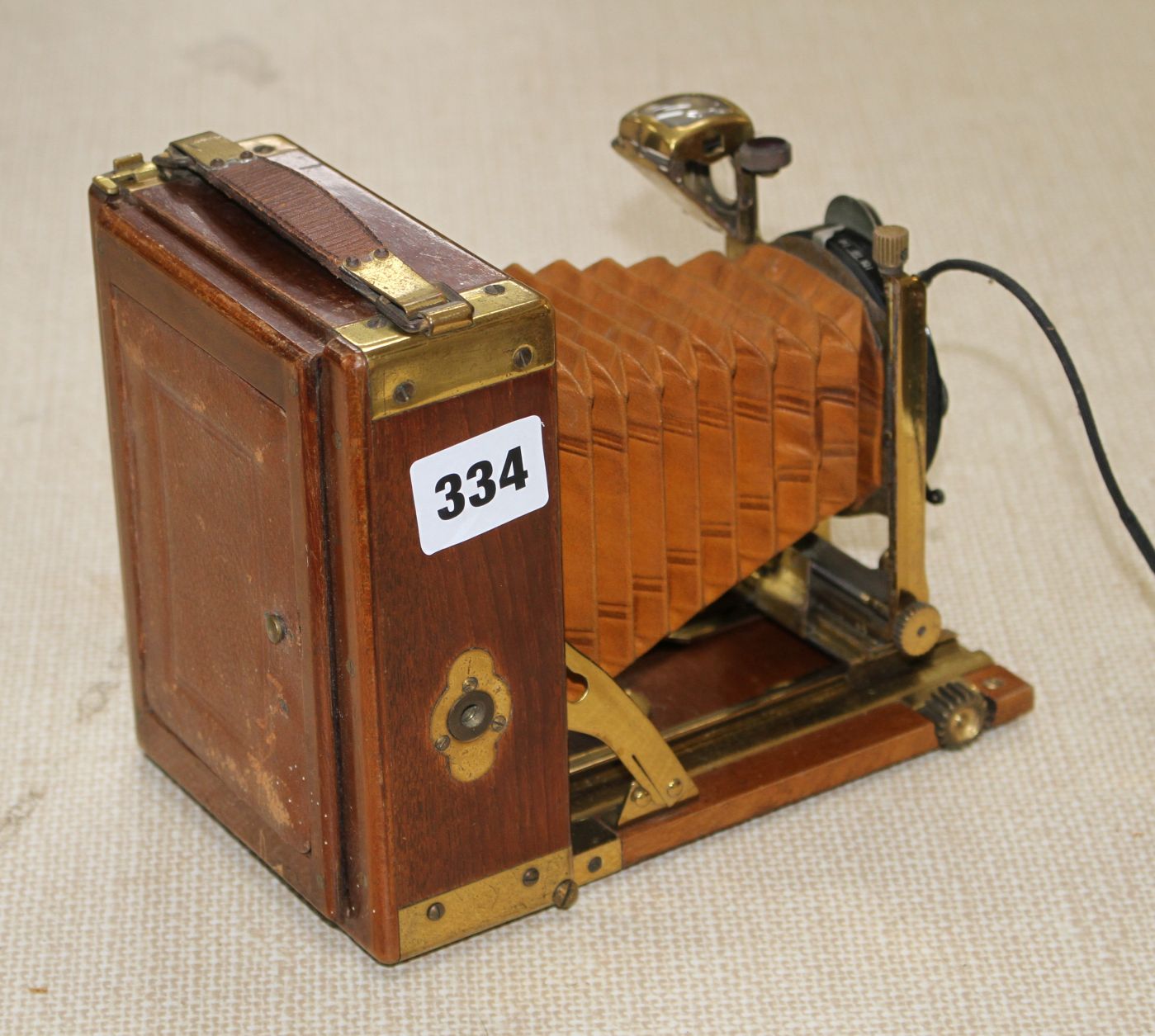 A Compur Tropical cased camera with Dialytar lens and gilt brass mounted teak case, height 18cm,