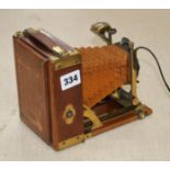 A Compur Tropical cased camera with Dialytar lens and gilt brass mounted teak case, height 18cm,