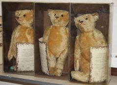 Three Steiff 1907 limited edition collector's bears, number 061, 310 and 332 Condition: All fixed in