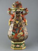 A large and impressive Masons Ironstone two handled pot pourri vase and cover, c.1815-25, of