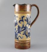 Mark V. Marshall for Doulton Lambeth, an Art Union of London jug, c.1895, the cylindrical body