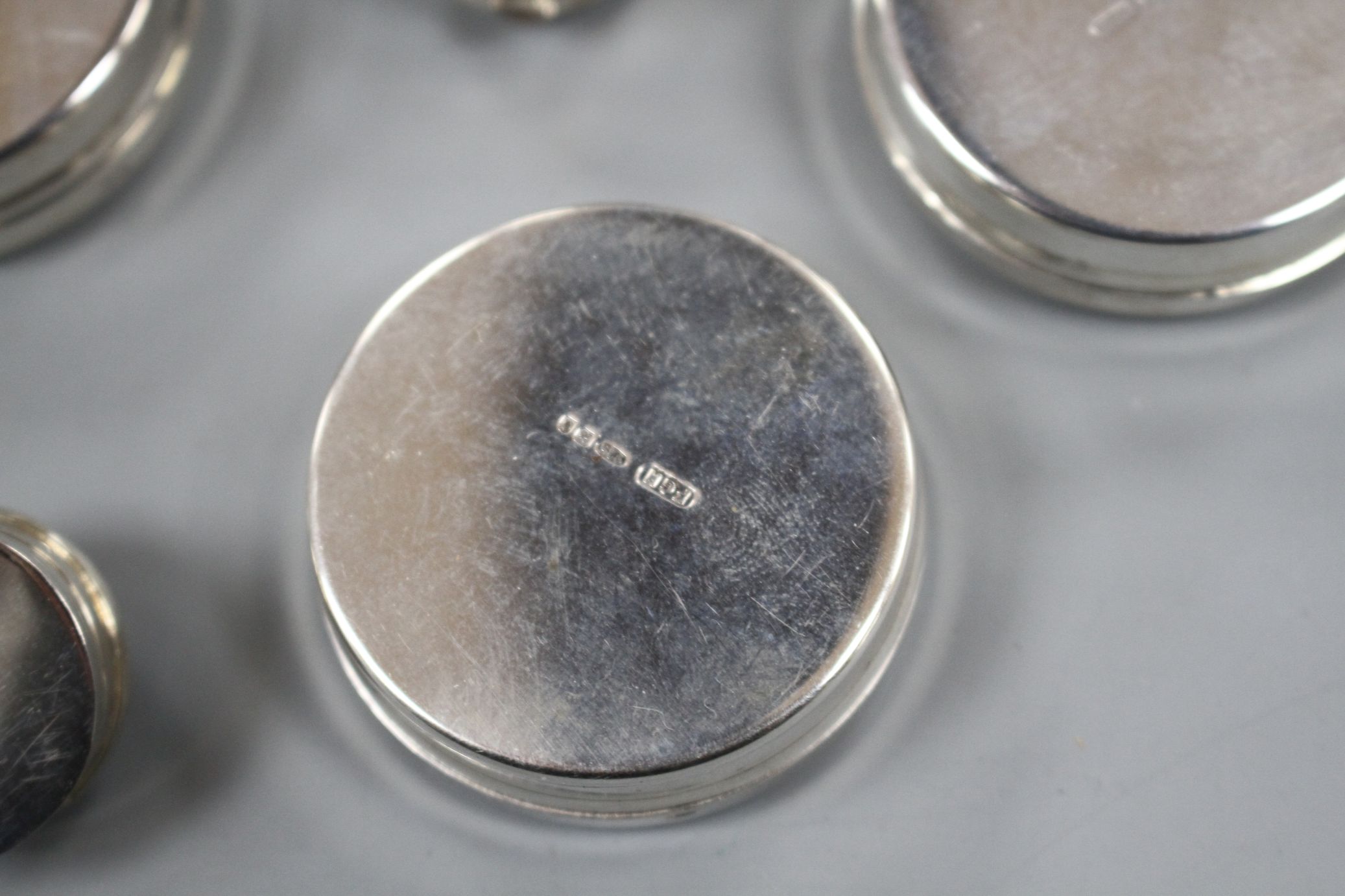 Six modern silver 'tooth fairy' circular boxes, including two 'My First Curl' boxes and one - Image 3 of 12