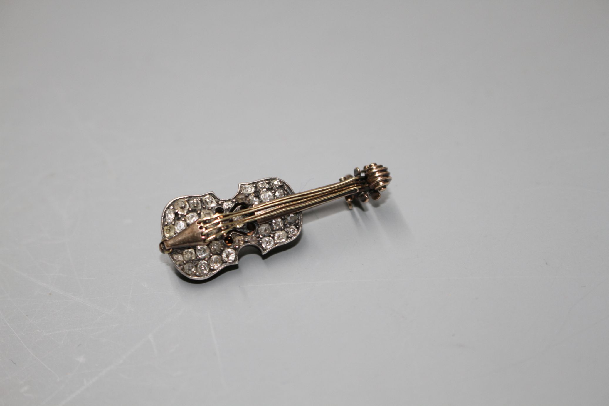 A late Victorian yellow and white metal and rose cut diamond set novelty brooch, modelled as a - Image 3 of 4