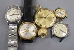 Three assorted gentleman's wrist watches including steel Kingston and Phenix, a steel and gold