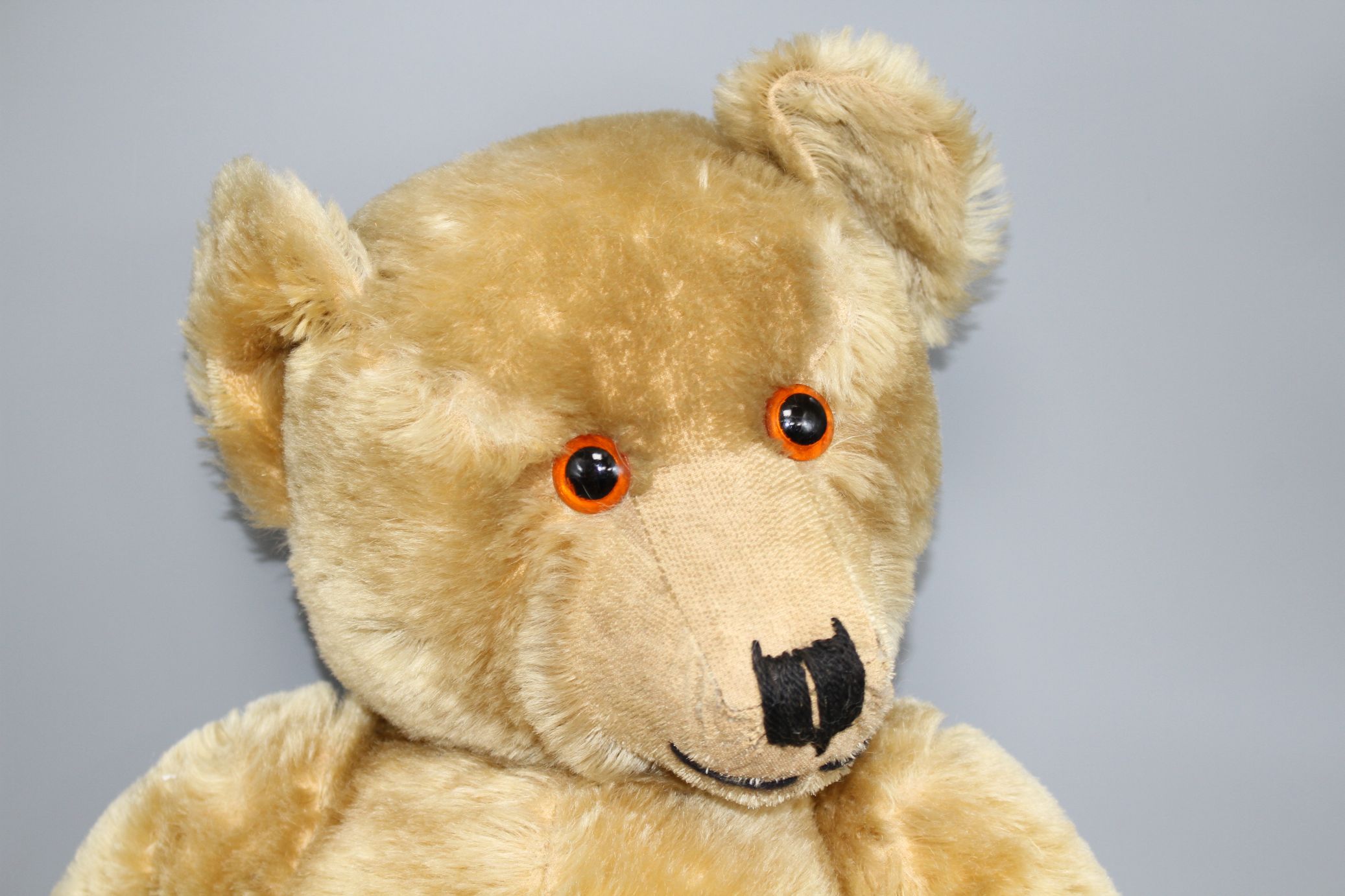 A Chiltern Hugmee 1930's bear, 25in., velvet pads, bald patch back of both legs and also back of - Image 2 of 3