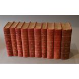 Caine, Hall - The Works of Hall Caine, 10 vols, 8vo, red leather backed red cloth, introduction by