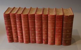 Caine, Hall - The Works of Hall Caine, 10 vols, 8vo, red leather backed red cloth, introduction by