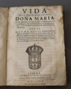 Pacheco, Miguel - Vida de la serenissima infanta dona maria, limp vellum, quarto, early leaves to