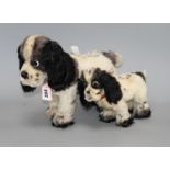Two 1950's Steiff 'Cockie' dogs, 33cm and 22cm Condition: - larger - with what looks to be some