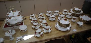 A collection of Royal Albert Old Country Roses tableware (73 pieces), comprising: 6 tea cups and 8