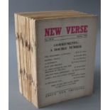 Grigson, Geoffrey (editor) - New Verse, a complete set of 34 issues in 32, 8vo, stiff paper