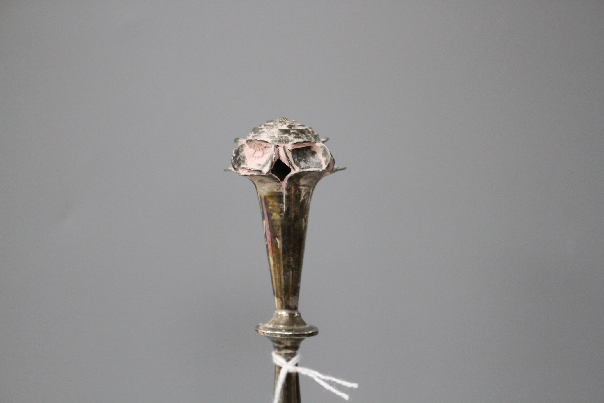 A 20th century Indian? white metal rosewater sprinkler, on pierced circular foliate base, height - Image 4 of 5