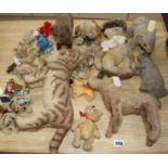 A group of vintage Steiff and other soft toys Condition:- 1930's standing plush dog with brown