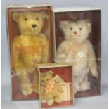 A Steiff Teddy Rose, box and certificate; a Margarette Steiff limited edition and a Jackie bear with