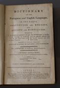 Vieyra, Anthony - Dictionary of the Portuguese and English languages, calf, 8vo, lacking titling