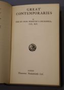 Churchill, Winston S - Great Contemporaries, inscribed by the author, 1st edition, 3rd impression,