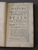 Friend, John - Account of the Earl of Peterborow's conduct in Spain, calf, 8vo, front board