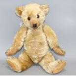 A Chiltern Hugmee c.1930 bear, 18in., blond mohair, hair loss front tummy, repair to right paw,