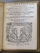 Albicanti, Giovanni Alberto - Sacro et divino sponsalitio, vellum, 12mo, photocopy title page and