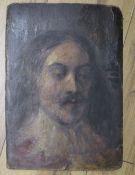 Costello (19th C), oil on millboard, Sketch of Charles I, inscribed in pencil verso, 30.5 x 21.