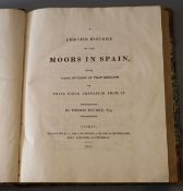 Bourke, Thomas - Concise History of the Moors in Spain, qto, rebound, half calf, F.C. and J.