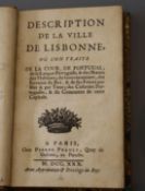 Description de la Ville de Lisbonne ..., quarter calf, 12mo, Pierre Prault, Paris, 1730