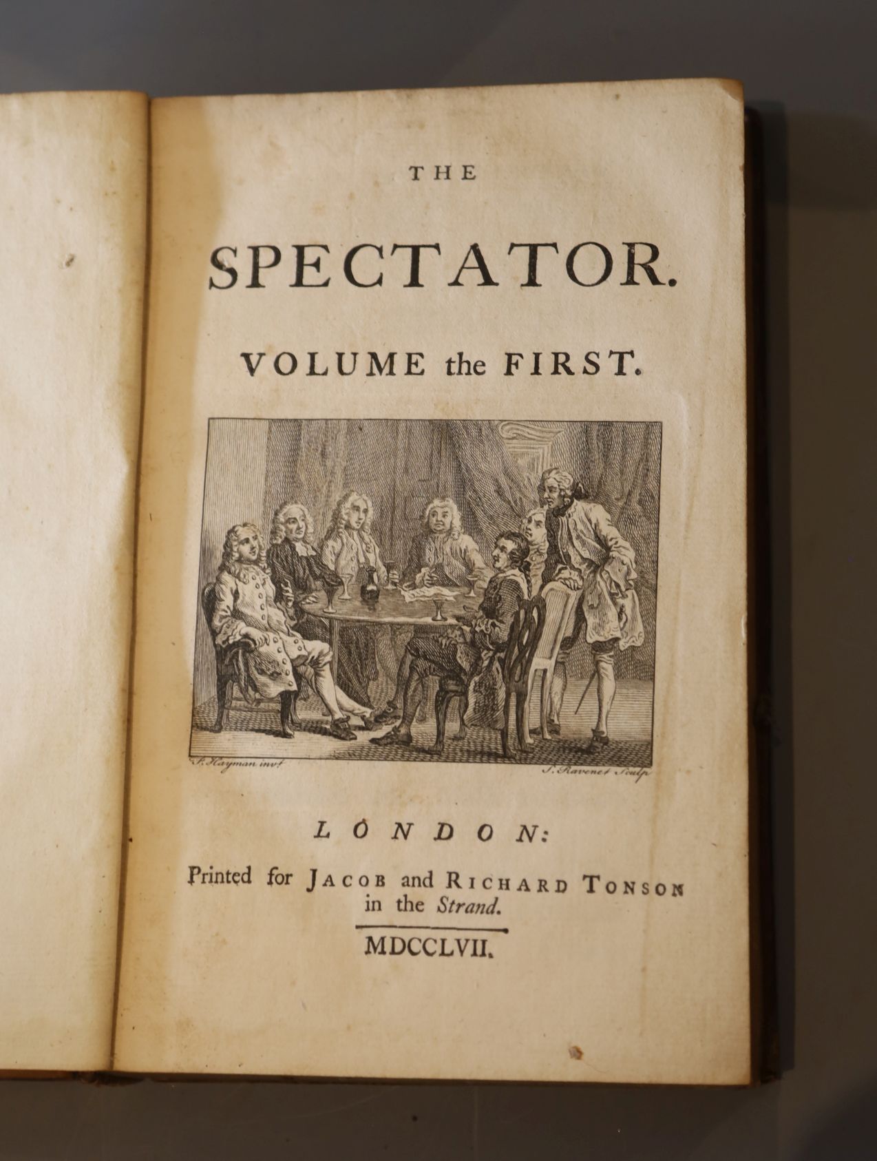 Spectator - The Spectator [By Addison, Steele and others], 8 vols, 8vo, calf, front board to vol. - Image 2 of 2