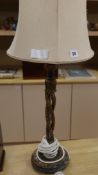 A Kashmiri decorative table lamp, height 53cm approx. Condition: Some chips and scuffing and